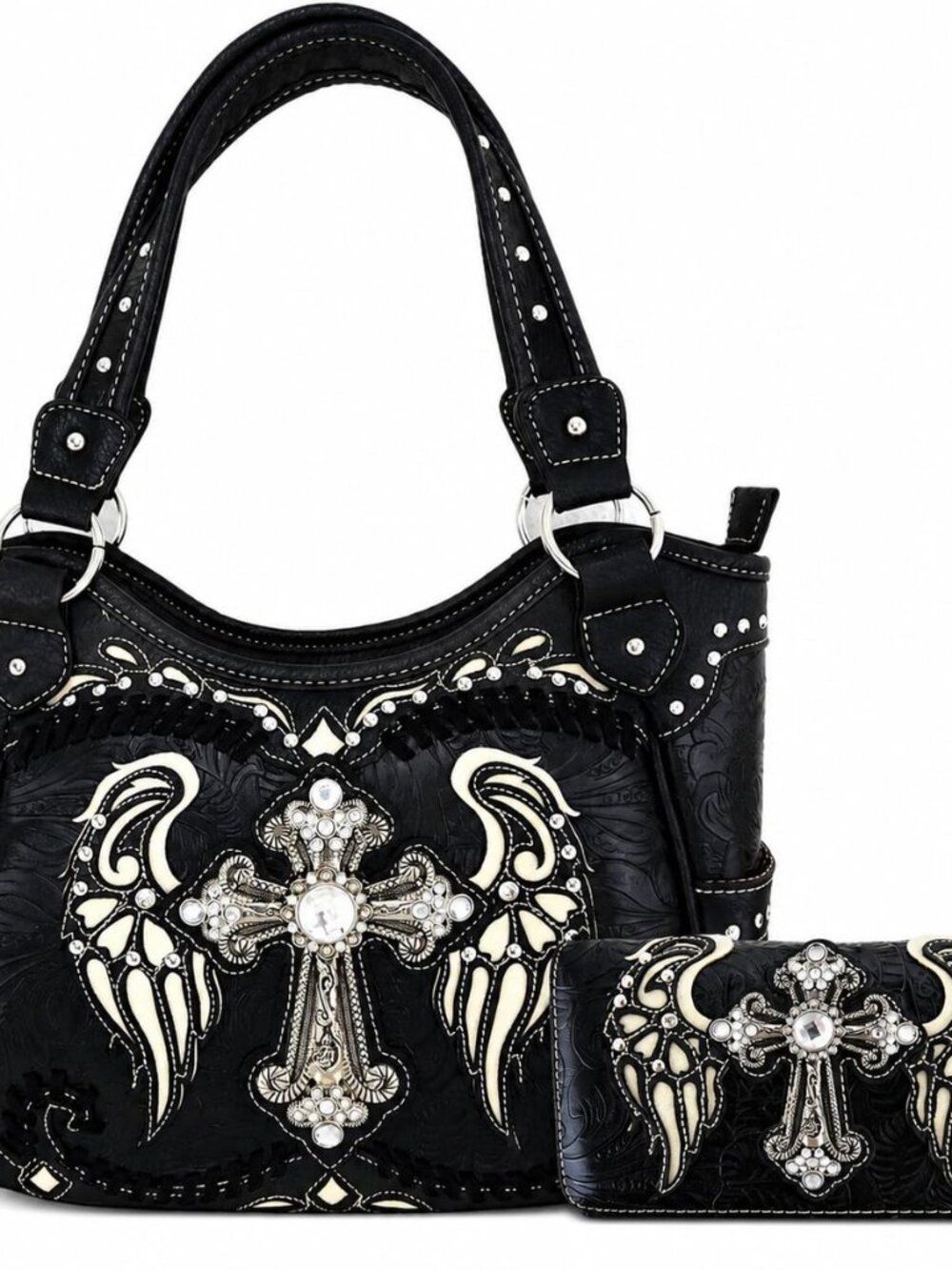 Western Trendy Western Country Cross Purse and Wallet Set for Women